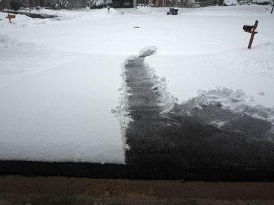 Starting to clear the driveway