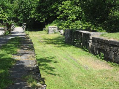 Remains of Lock 52 next to Tonoloway aqueduct