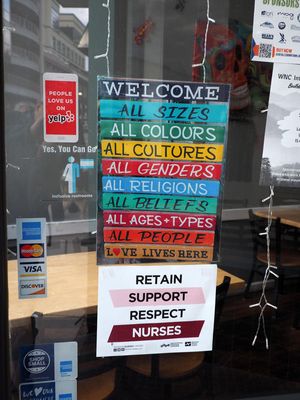 Sign on a store