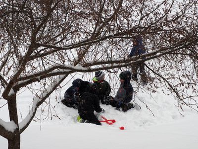 Playing in our first big snowfall of the season