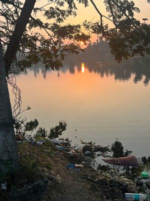 Trash at the lake