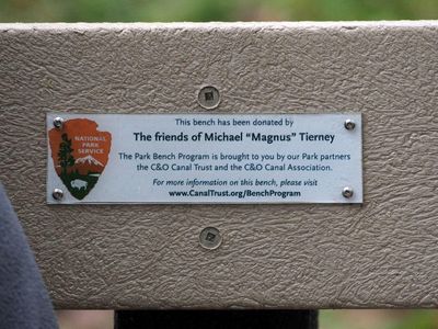 A park bench with a story