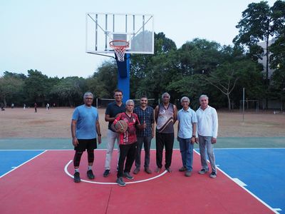 Inaugurating the new basketball court