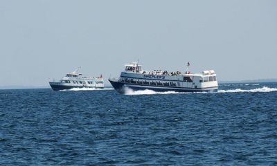 Ferry boats running between the mainland and the island