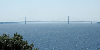 The Mackinac Bridge from Mackinac Island