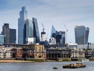 Millennium Bridge and City buildings