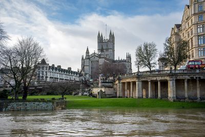 Abbey from riverside path