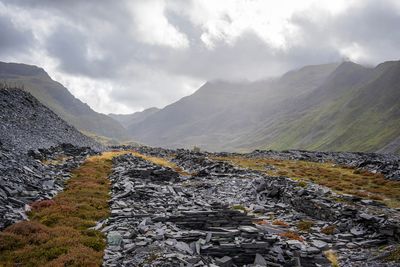 Quarry ruins and spoil heaps