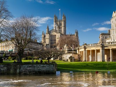 Abbey from riverside path