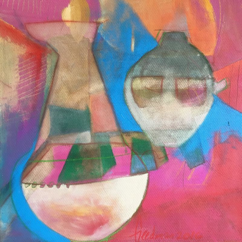 Vasi.etruschi/Etruscan Vases 30 x 30 acrylic on masonite, 2016-17   $800.00