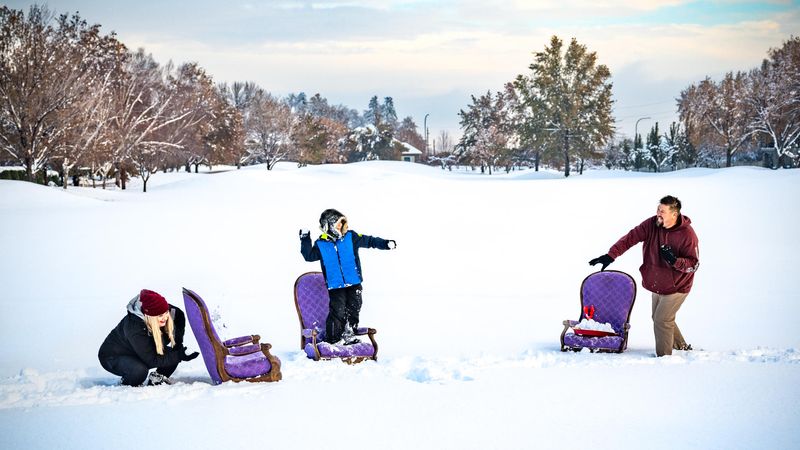 Jason, Arlyne, & Bodhi @ Snowball Fight