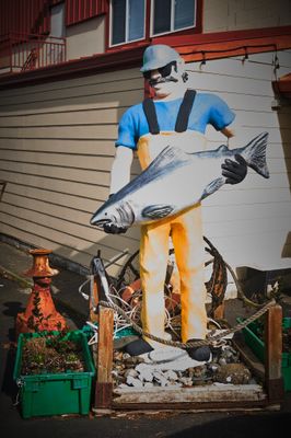 Salmon Fisherman Statue