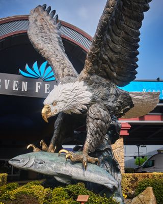 Eagle Nabs Fish Statue