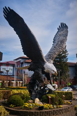 Eagle Nabs Fish Statue