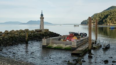 Mini Lighthouse Encased in Oyster Shells