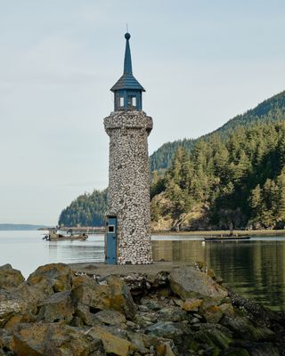 Mini Lighthouse Encased in Oyster Shells