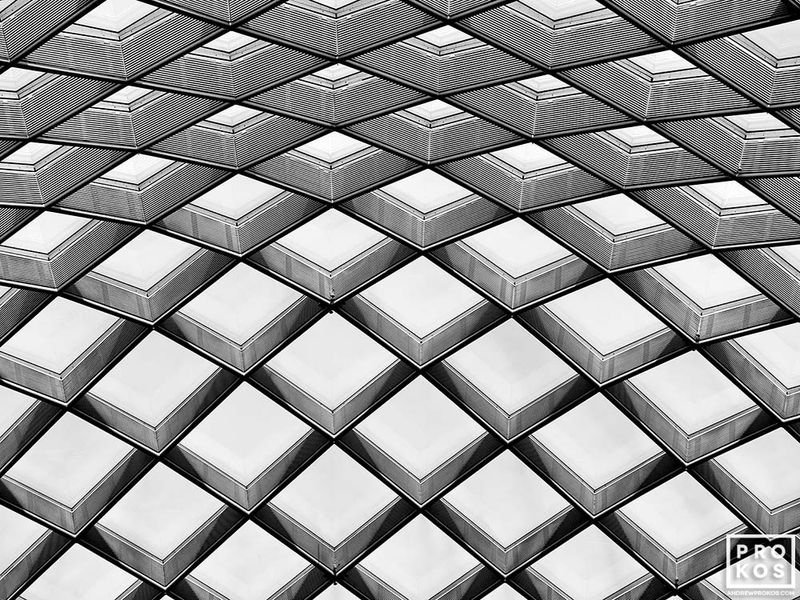 B&W architecture photos and framed fine art prints of the abstract canopy of Kogod Courtyard in Washington DC by architecture photographer Andrew Prokos. Read more about Andrew's photos in his art photography articles. 