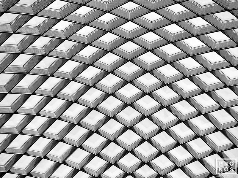 B&W architecture photos and fine art prints of the abstract canopy of Kogod Courtyard in Washington DC by architecture photographer Andrew Prokos. Read more about Andrew's photos in his art photography articles. 