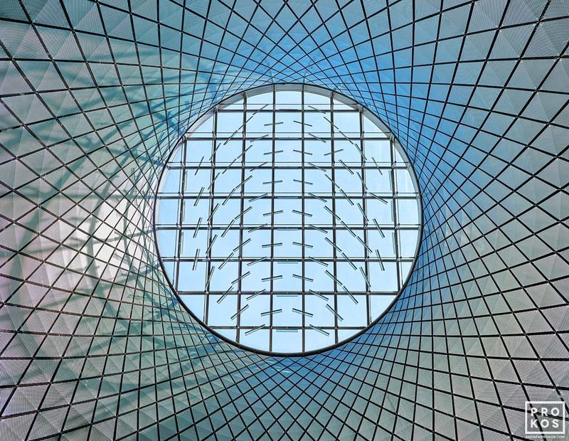 Large-format color fine art photography images and framed photo prints of New York City architecture, Fulton Center Oculus, in the New York City gallery of architectural photographer Andrew Prokos. Read more about Andrew's photos in his art photography articles. 