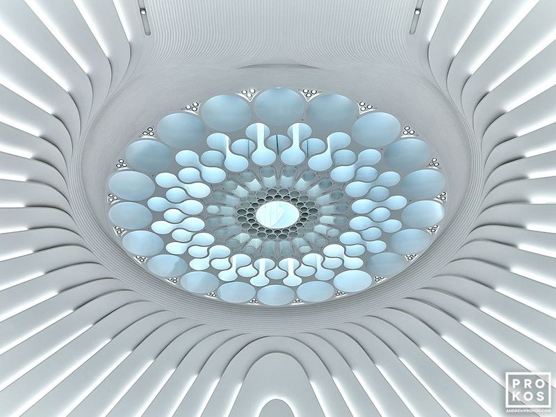 Large-format color framed photographs and fine art images of Dubai architecture, UAE Pavilion Oculus, Dubai Expo, in the UAE photography archive of architectural photographer Andrew Prokos. Read more about Andrew's photos in his art photography articles. 