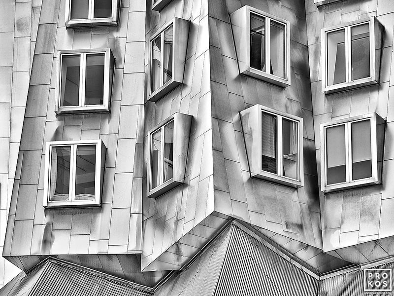 Black and white architectural photography and framed images of the contemporary Stata Center MIT in Boston by architectural photographs artist Andrew Prokos. Read more about Andrew's photos in his photography articles.