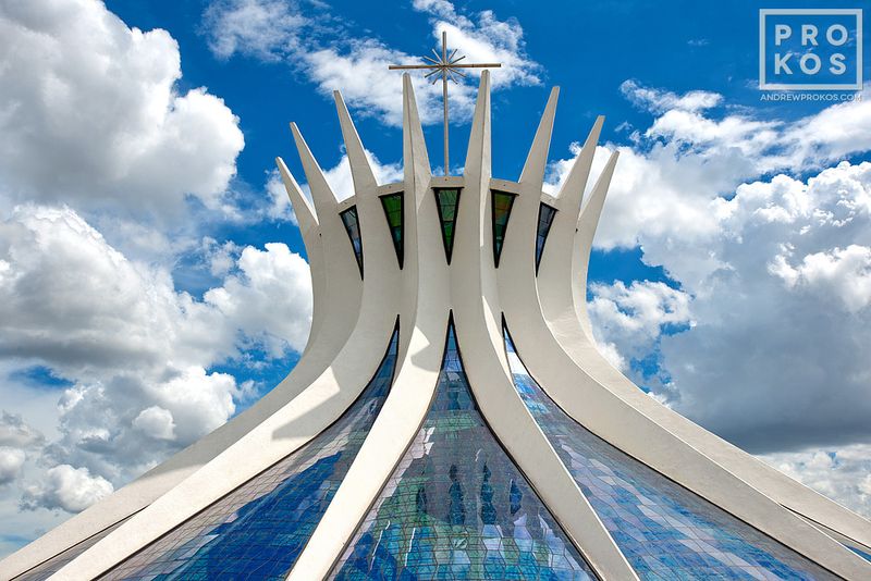 Limited edition photograph of Brasilia Cathedral from architectural photographer Andrew Prokos's collection of award-winning photography of Brasilia, Brazil and Oscar Niemeyer architecture. Framed fine art prints available up to 50 inches in width. Prints ship directly from the artist's New York City photography gallery.