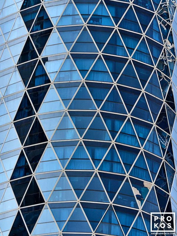Architectural abstract photograph of geometric patterns from contemporary architecture in Dubai,  United Arab Emirates,  from the award-winning  abstract photography and  architectural photography  collections of fine art photographer Andrew Prokos. Framed large-scale prints of this photo are available in sizes up to 80 inches in height. Photos ship direct from the artist's New York City photography gallery.