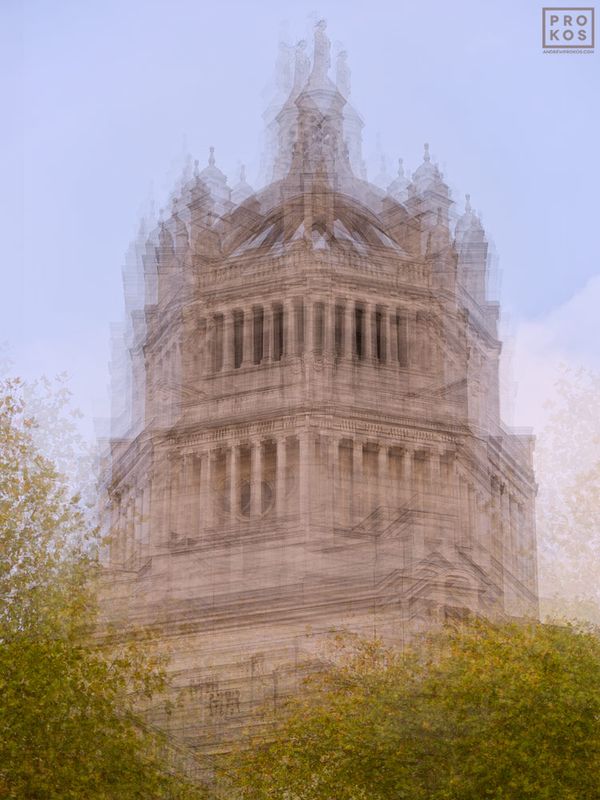 Limited edition fine art photography capturing a multiple-exposure architectural view of the Victoria & Albert Museum in the heart of London, UK, from Prokos's latest conceptual photography series Multiplicity. To achieve the composition, Prokos photographs each location multiple times, shifting the perspective slightly with each exposure. The multiple exposures are then layered to achieve a multifaceted composition. The result is an image that expresses both the spatial and temporal elements of the scene in one photograph. 

Large-scale framed photos are available in sizes up to 80 inches. Prokos's fine art photography prints have won numerous international awards and have been widely published in Elle Decor, Wired Magazine, Harper's Bazaar, Vogue Casa, CNN, and many others. Photos ship direct from the artist's New York City gallery or from our framer in London, UK. 
