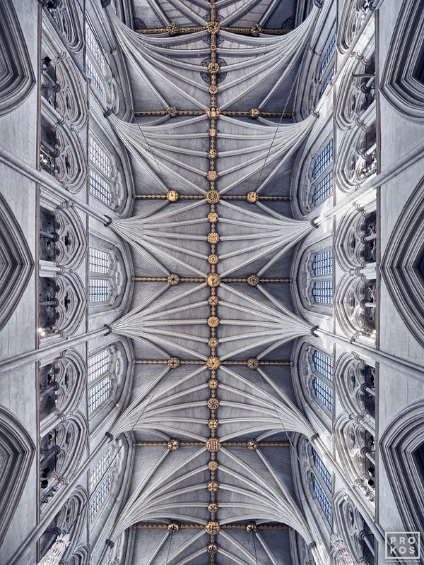 Limited edition color photography presenting an upward looking view of the nave of Westminster Abbey, London from Prokos's latest collection of London photographs and architectural interior photographs. Large-format framed prints are available in sizes up to 72 inches in height. Prokos's photos have won numerous international awards and have been widely published in Elle Decor, Wired Magazine, Harper's Bazaar, Vogue Casa, CNN, and many others. Photos ship direct from the artist's New York art gallery.