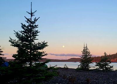 Full Moon Setting on Small Lake Harbour