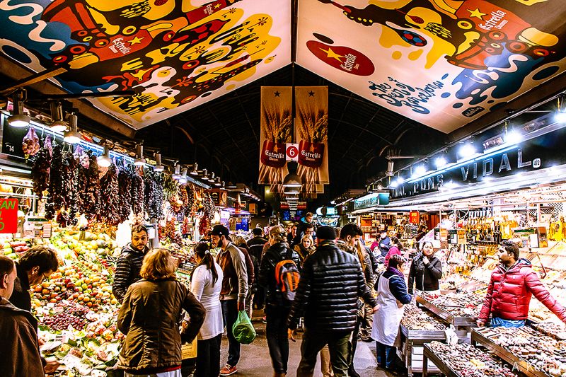 La Boqueria at night