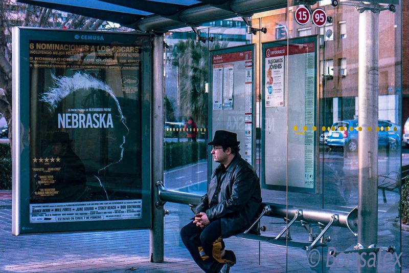 At the busstop