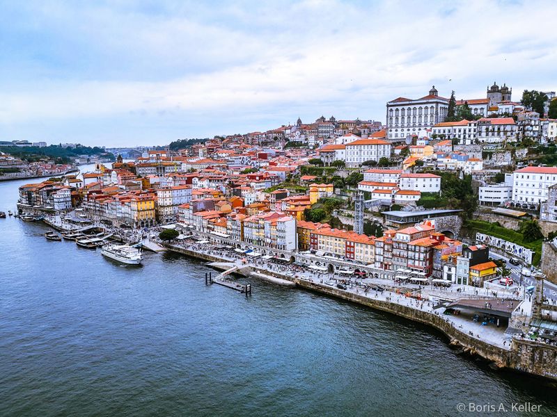 View to the old town Ribeira from the Dom Luis I Bridge 