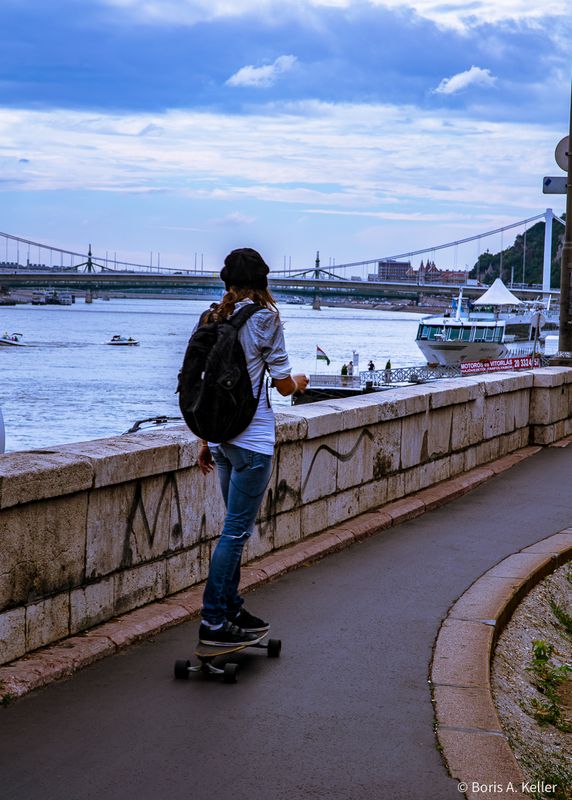 Girl on a skateboard