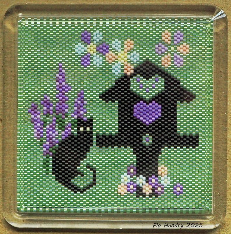 Kim Herron Lavender Bird House Coaster