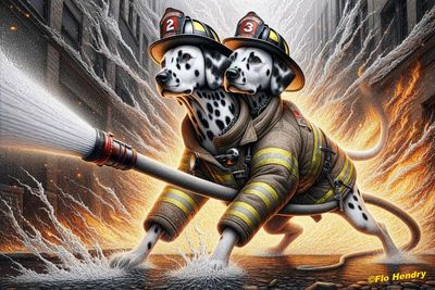 Two-headed Firefighter Dogs
