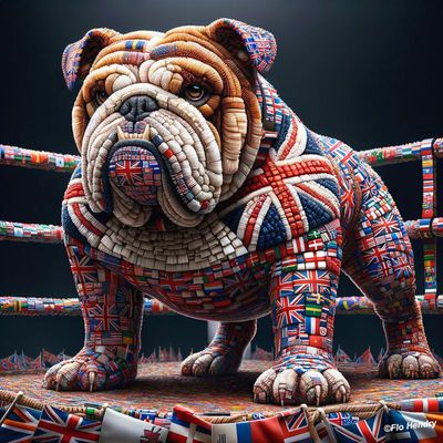 Dog - British Bulldog: Flagged Beauty