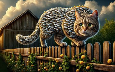 Cat: Agile Cat Scales the Fence.jpg