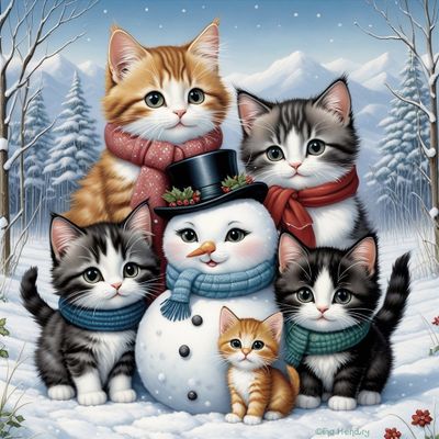 082b 064 Kittens and Kitty Snowman.jpg