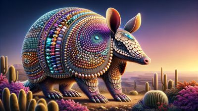 062 Sparkling Armadillo in Desert Sunset.jpg