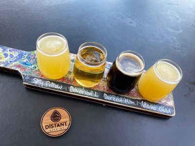 Flights at Distant Brewing, Mammoth Lakes