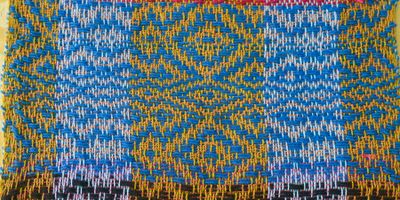 Cloth No. 38, sampling overshot patterns.