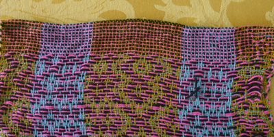Cloth No. 38, sampling overshot patterns.