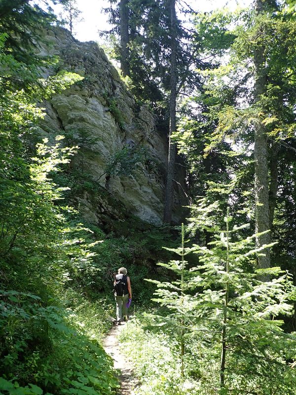 Passing a rock face
