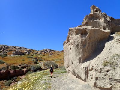Hiking inland