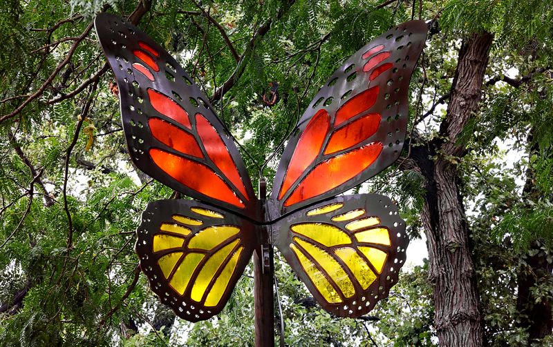  Glass and metal butterfly