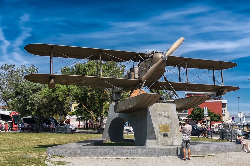 Statue of Gago Coutinho Sacadura Cabral Plane