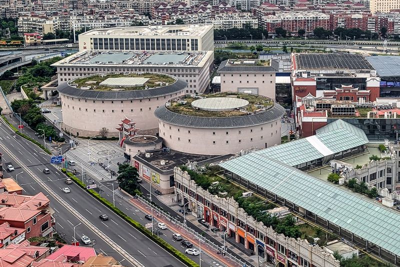 A Pair Of Round Buildings