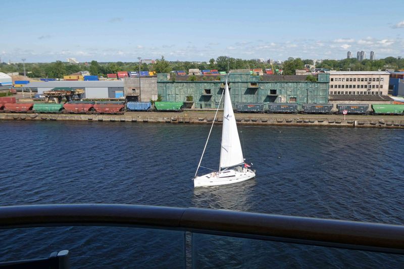 Sailing on the Daugava River in Riga, Latvia