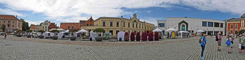 Panorama of Theater Square in Klaipeda, Lithuania